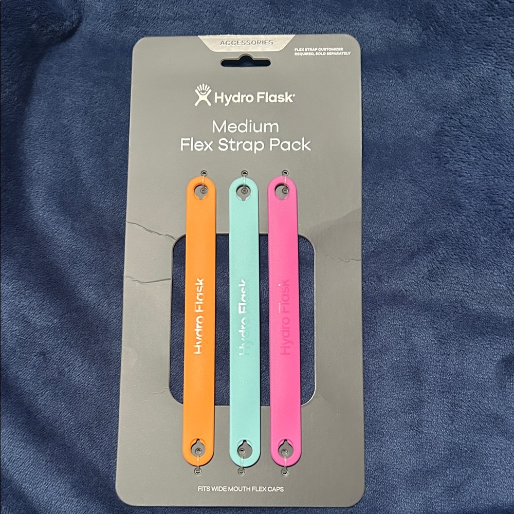 Hydro Flask Flex Strap Set in Orange, Blue, and Pink NWT